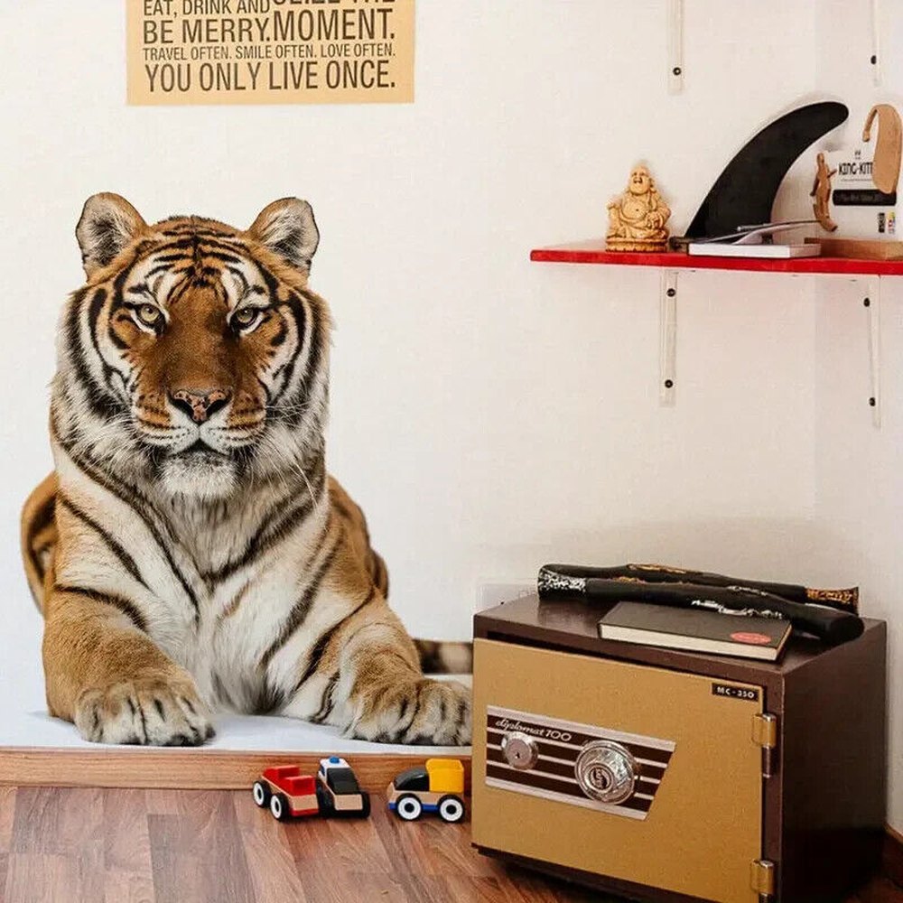 Realistic Tiger 3D Wall Decal 18.5" x 19.6" NEW! Home & Garden:Home Décor:Decals, Stickers & Vinyl Art Style Your Walls